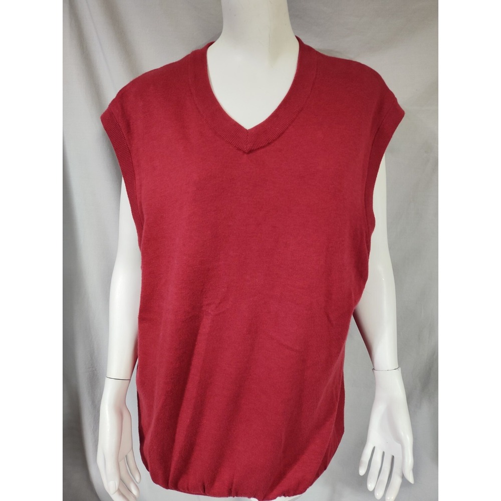 Mizuno men's L red Windlite Flex sweater vest base layer golf preppy v-neck Y2K